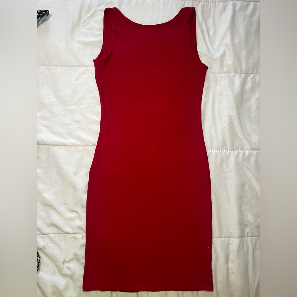 Red dress with open back
